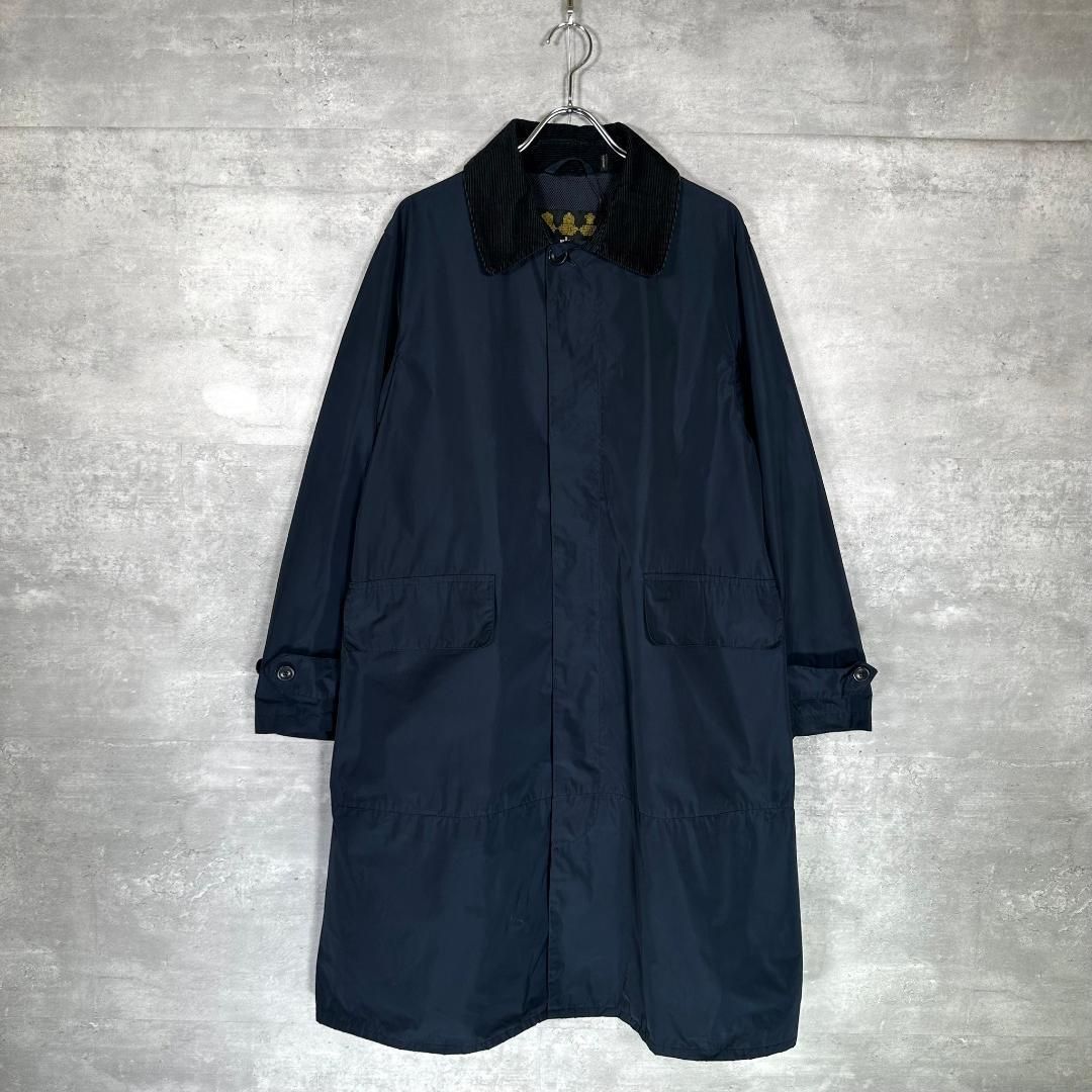未使用品に近い！Barbour ステンカラーコート 36 ネイビー Barbour』バブアー (36) ナイロン ステンカラー コート - メルカリ