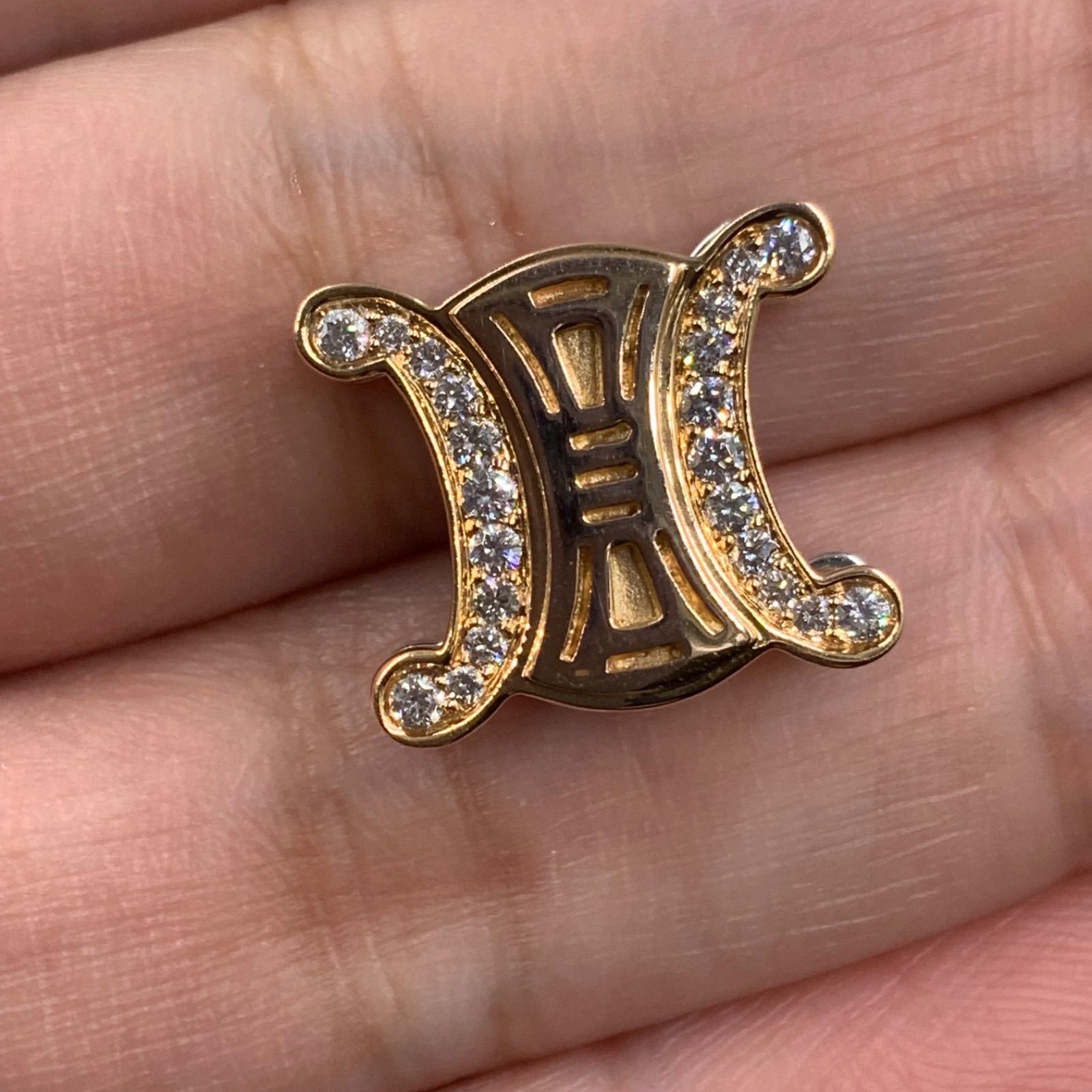 CELINE 750 コンビ ペンダントトップ 6.7g リバーシブル ダイヤモンド