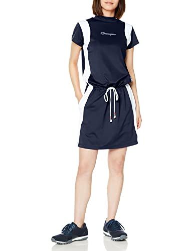 チャンピオン ワンピース 半袖 抗菌防臭 ストレッチ UVカット スクリプトロゴ ワンピースドレス ウィメンズゴルフ CW XG 301 ネイビー M