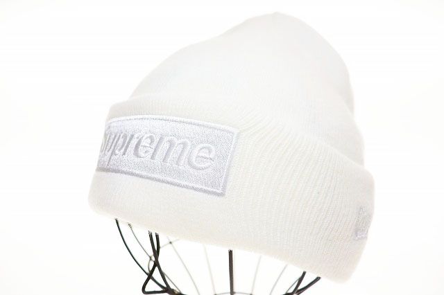シュプリーム SUPREME × NEW ERA 23AW BOX LOGO BEANIE WHITE ニューエラ ボックス ロゴ ビーニー ニット帽 帽子 ホワイト ブランド古着ベクトル ▲ 251023