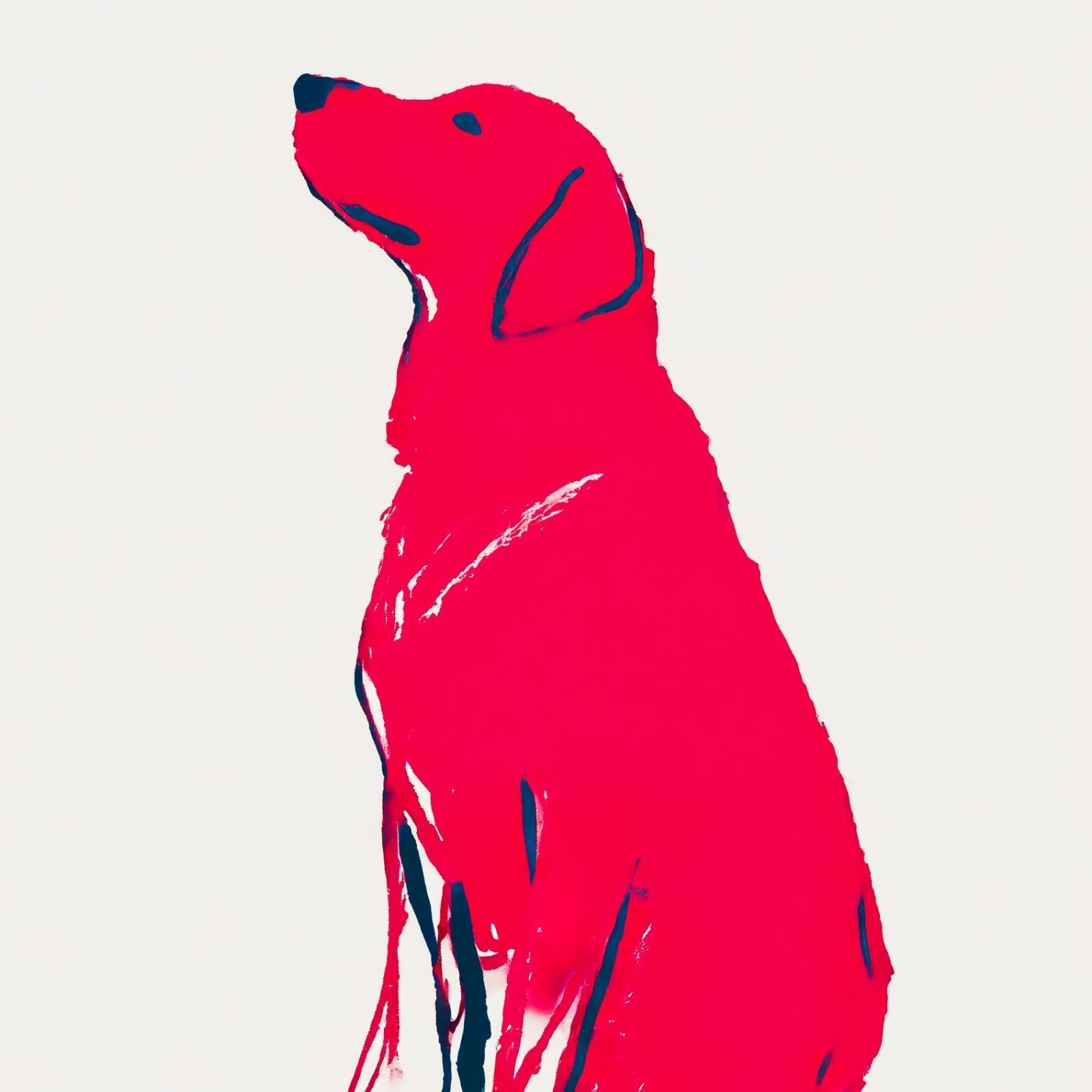 名入れOK Red Line - ゴールデンレトリバー犬 No.1 アートポスター ペットロス 北欧モダン ミニマルインテリア カフェスタイル