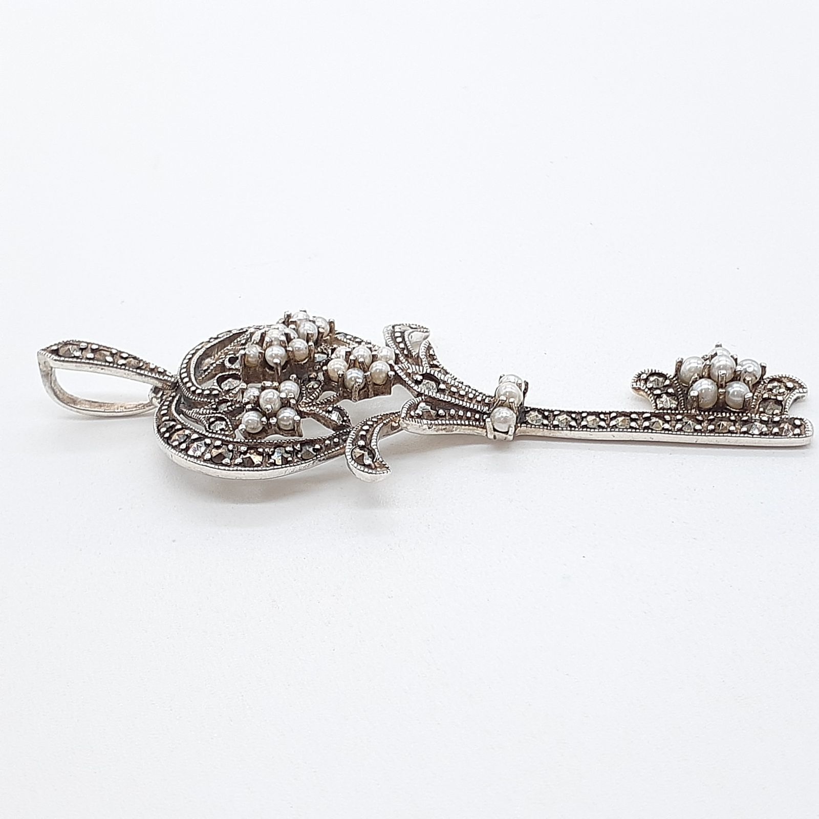 【碌山】Rokuzanロクザンパール＆マーカサイト 鍵 ペンダントシルバー925 704p0007-4.jpg