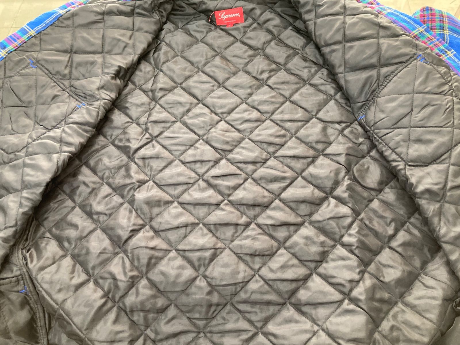 歳末特価！Supreme 小売 シュプリーム チェックジャケット ブルー 青