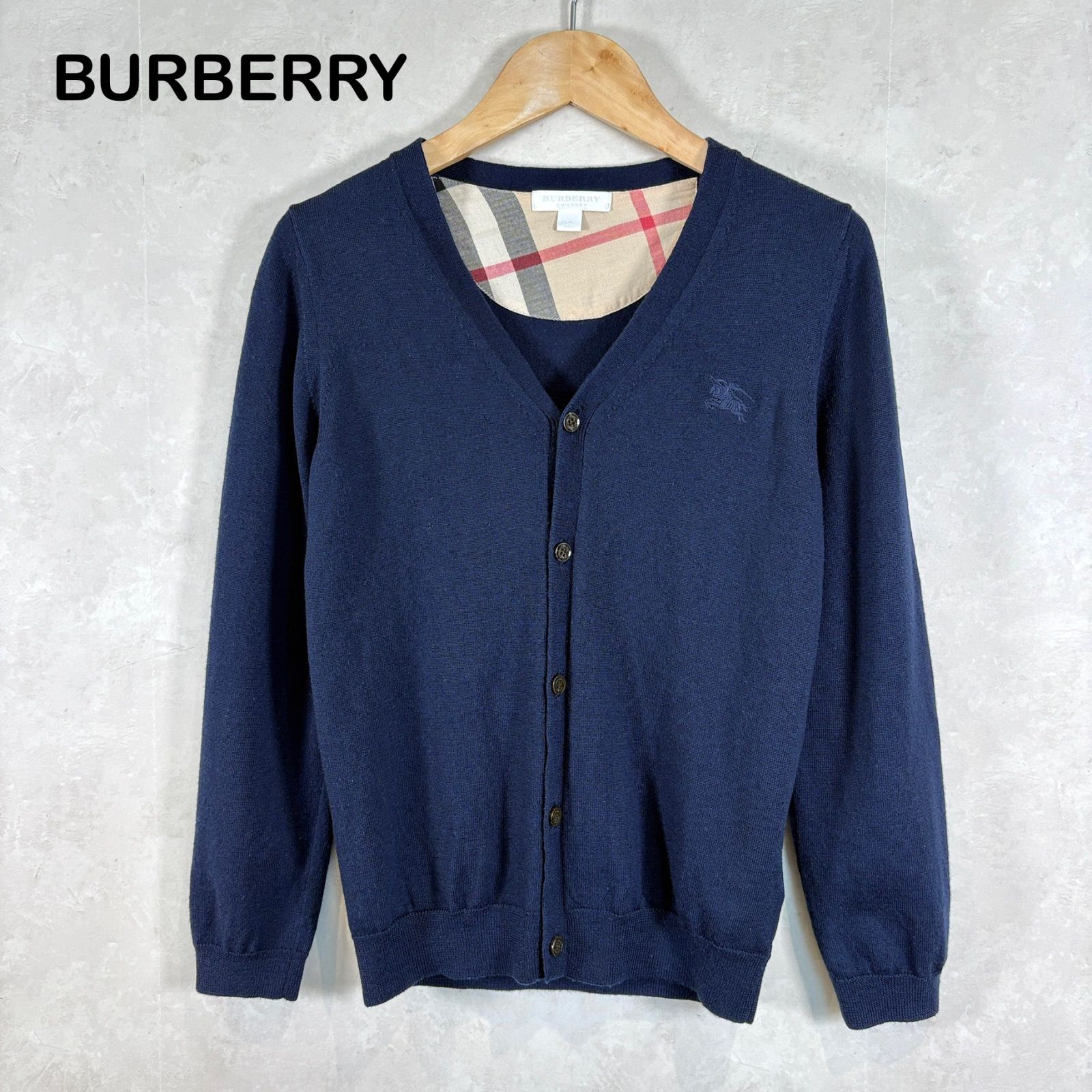 BURBERRY バーバリー ニットカーディガン フード　ホース刺繍 BURBERRY CHILDREN バーバリーチルドレン ホースロゴ刺繍