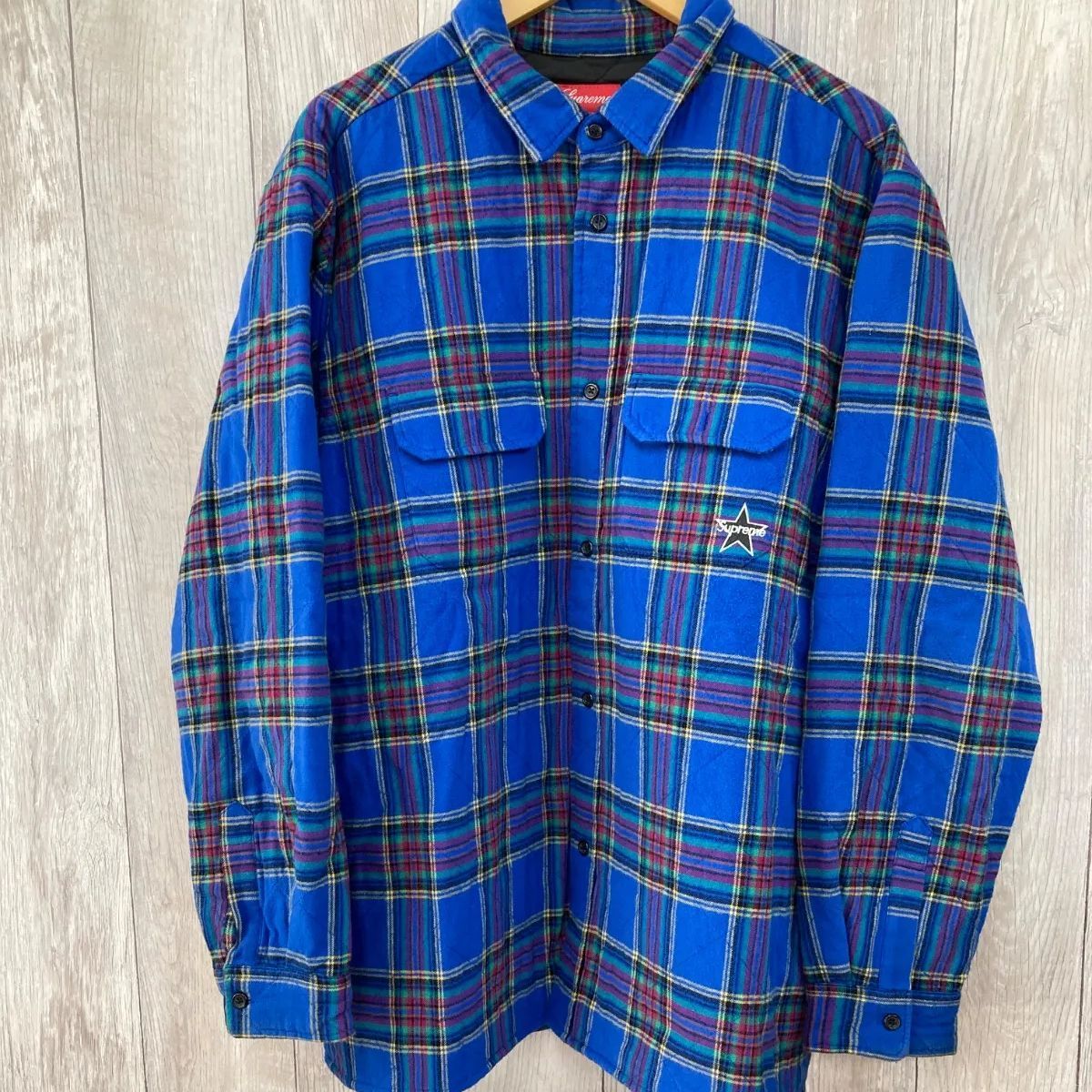 歳末特価！Supreme シュプリーム チェックジャケット ブルー 青 XL