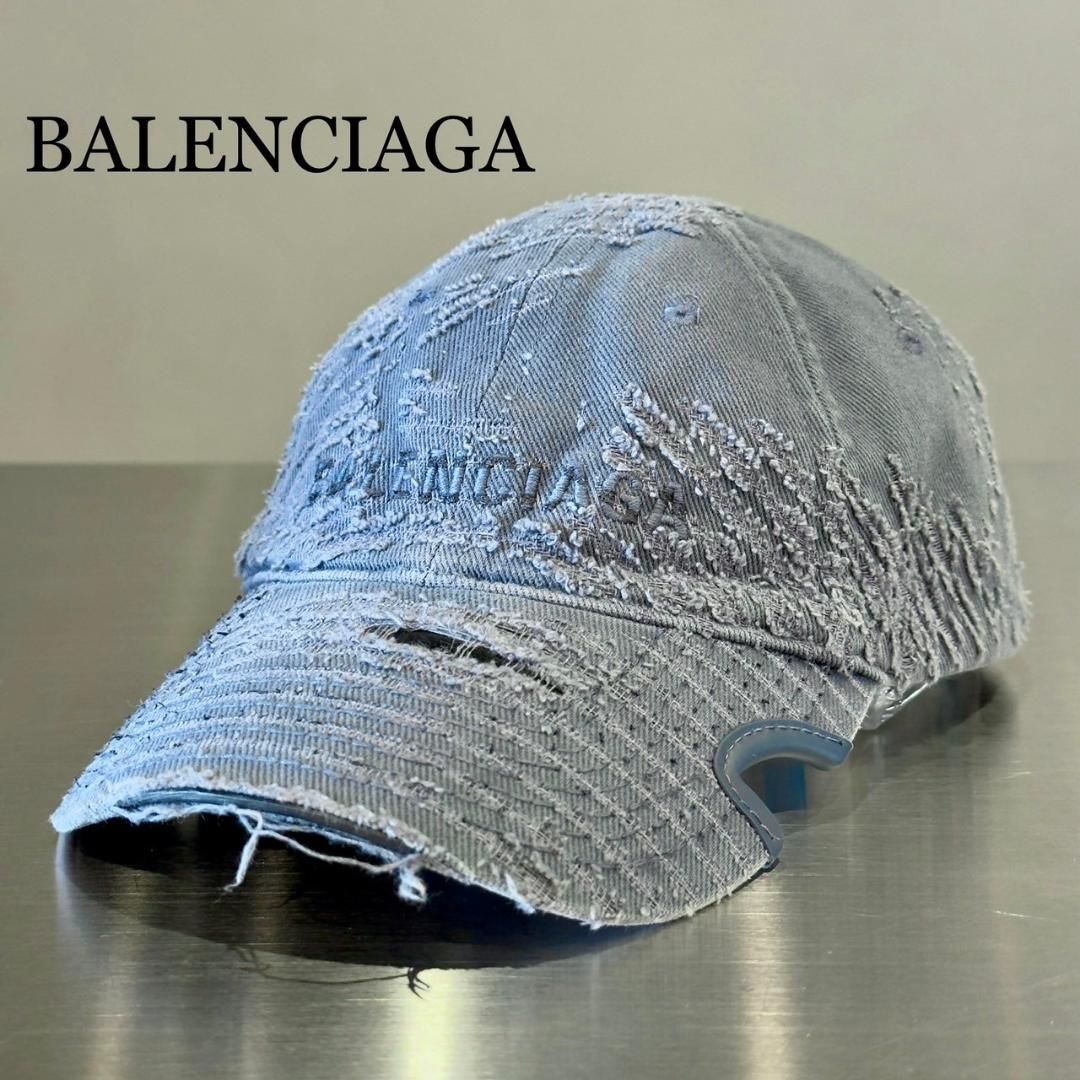BALENCIAGA キャップ LASER DESTROYED cap BALENCIAGA』バレンシアガ (L) DESTROYED キャップ - メルカリ