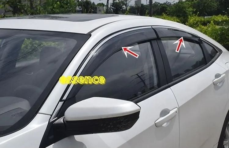 車の窓の雨の眉 ホンダ シビックハッチバック アクセサリー パーツ カスタム セダン サイドバイザー ウェザーシールド