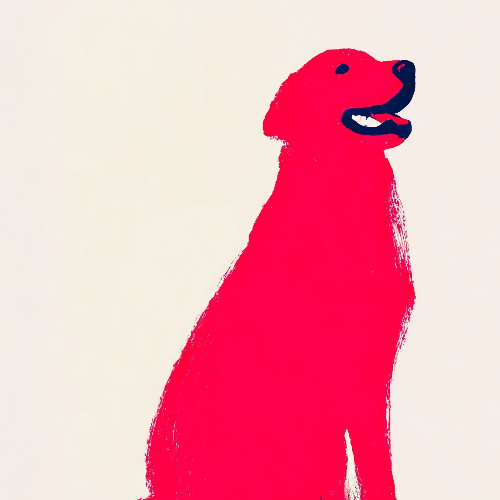 名入れOK Red Line - ゴールデンレトリバー犬 No.3 アートポスター ペットロス 北欧モダン ミニマルインテリア カフェスタイル