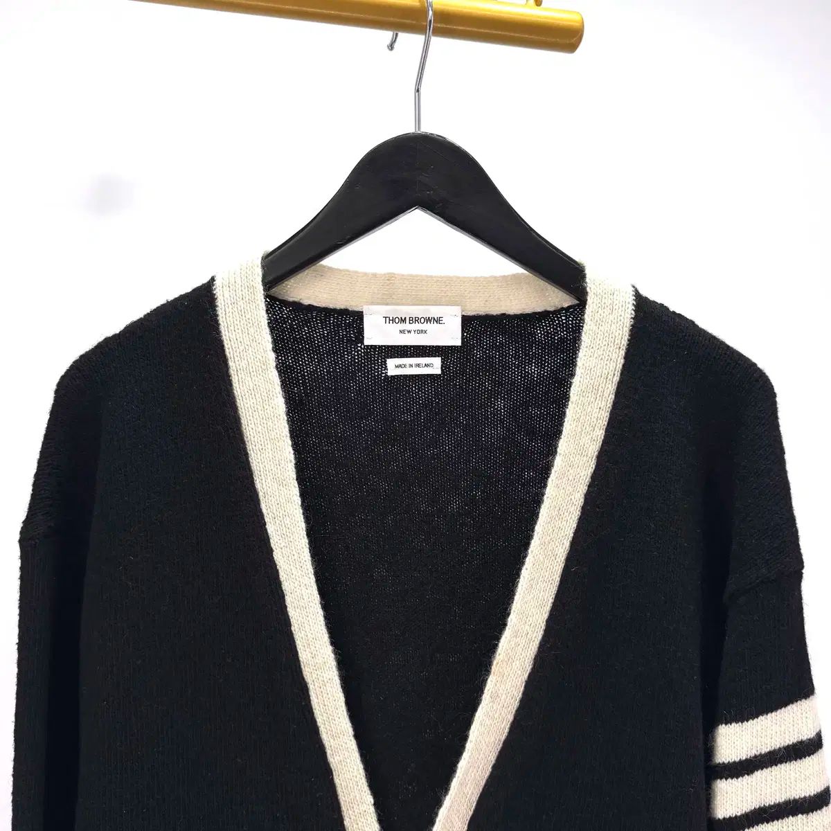 トムブラウン 四本サイドライン モヘア スティッチ カーディガン ブラック