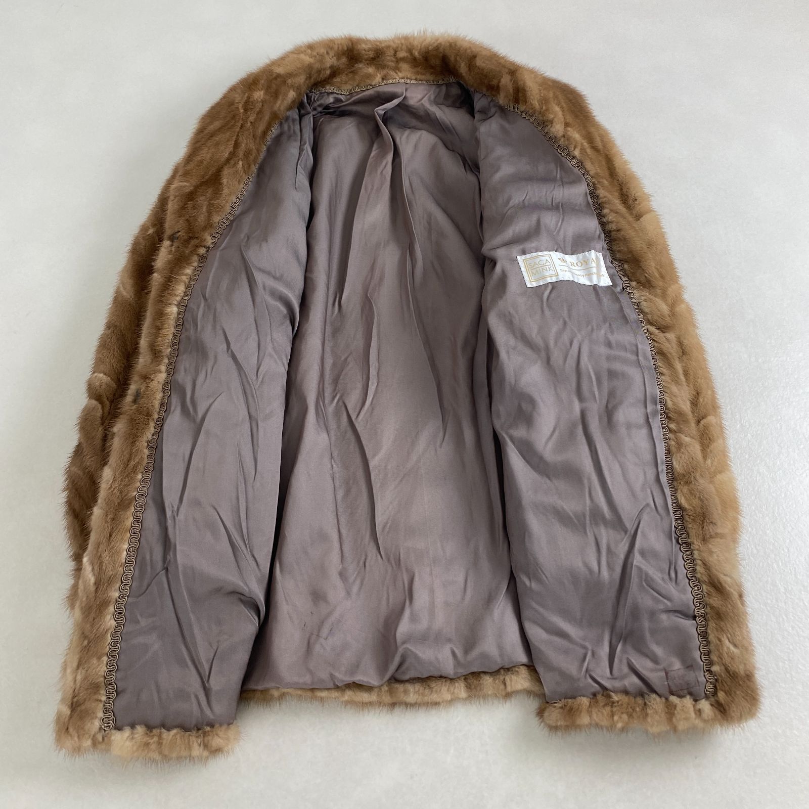 美品 サガミンク 毛皮コート SAGA ROYAL パステルミンク ミドル丈