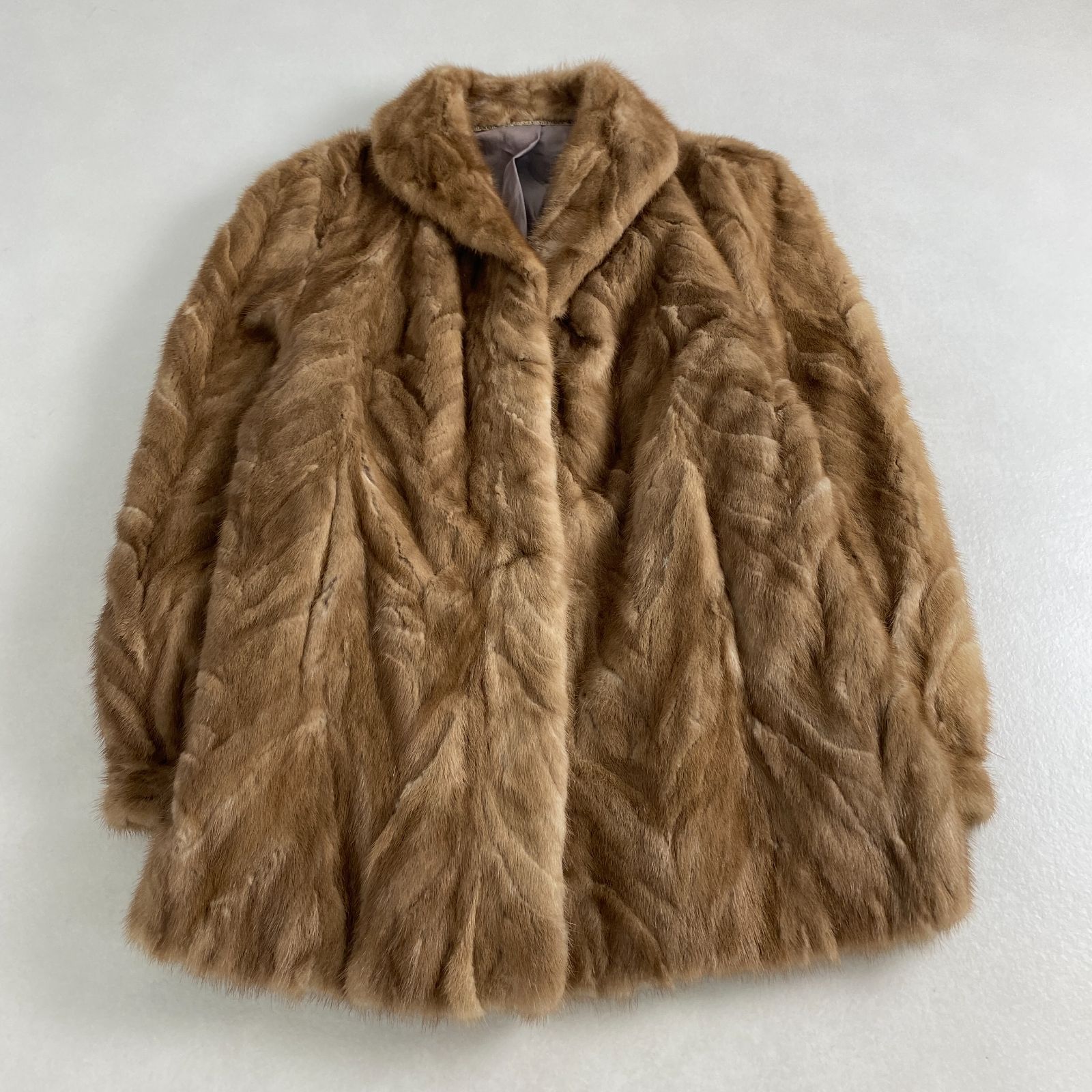 美品 サガミンク 毛皮コート SAGA ROYAL パステルミンク ミドル丈