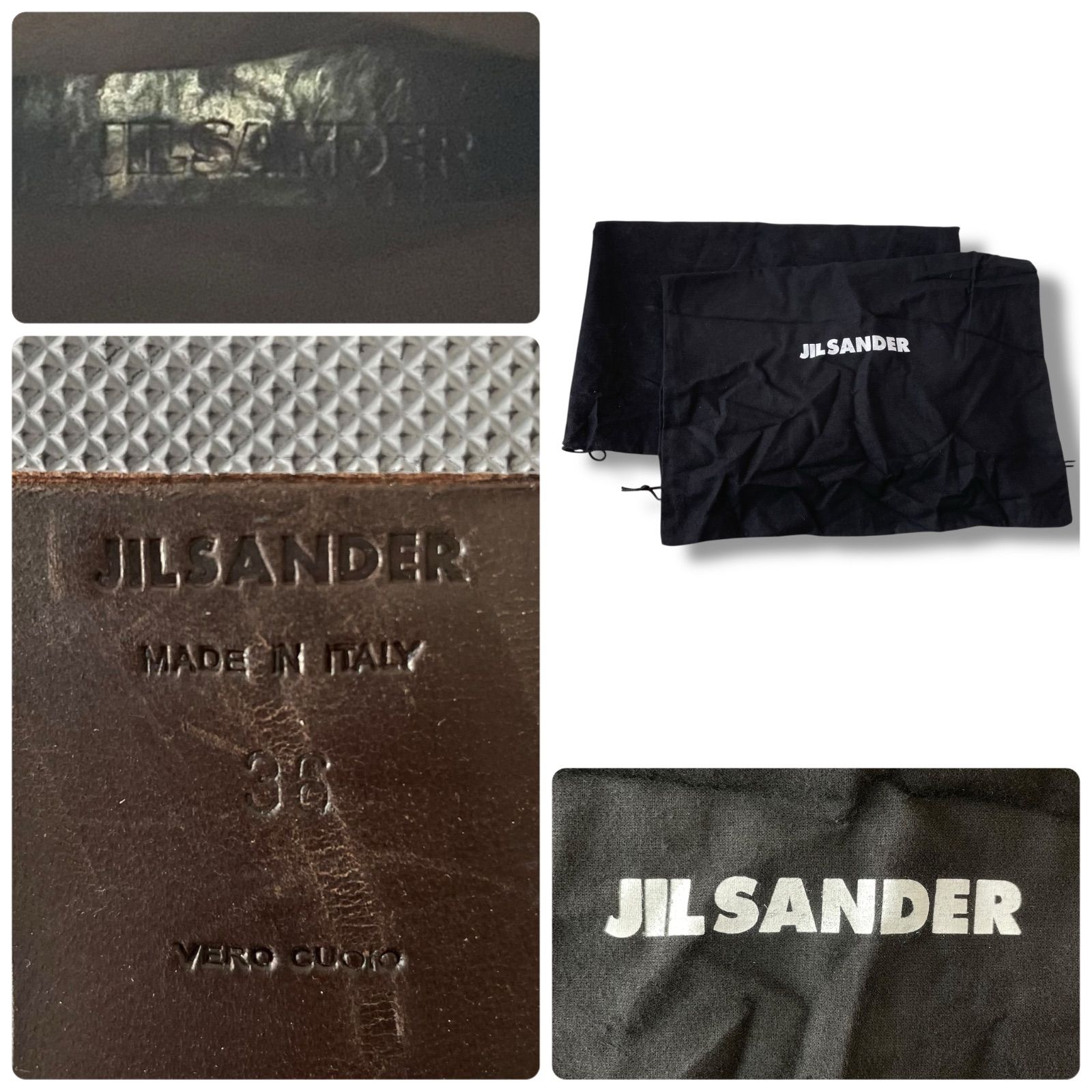 JIL SANDER ジルサンダー ロングレザーブーツ ブラウン レディース 本