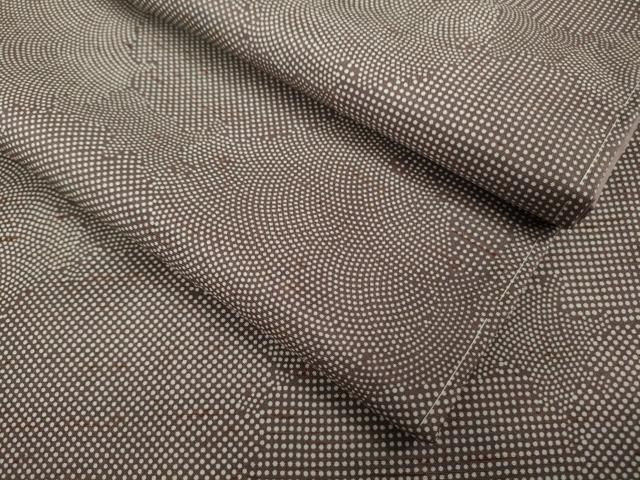 平和屋着物 上 石川県指定無形文化財 牛首紬 白山工房 手織り 江戸小紋 行儀 雪輪尽くし 古代紫色×白 ♥ DZAA9920kh5