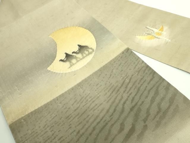 平和屋着物■極上　九寸名古屋帯　紬地　絞り　シルクロード　逸品　DZAB0020kh5 平和屋着物□極上 九寸名古屋帯 紬地 絞り シルクロード 逸品