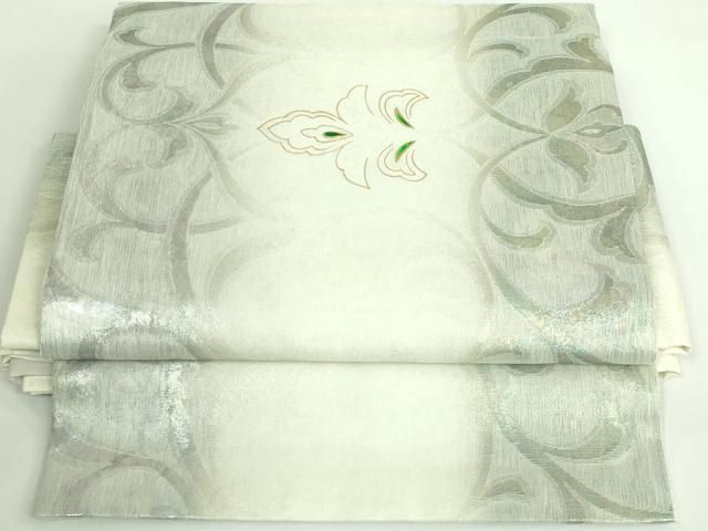 平和屋着物 上 西陣 川島織物 つけ帯 螺鈿 オールシーズン 唐草文 金彩 さが美扱い DZAB0029kh5