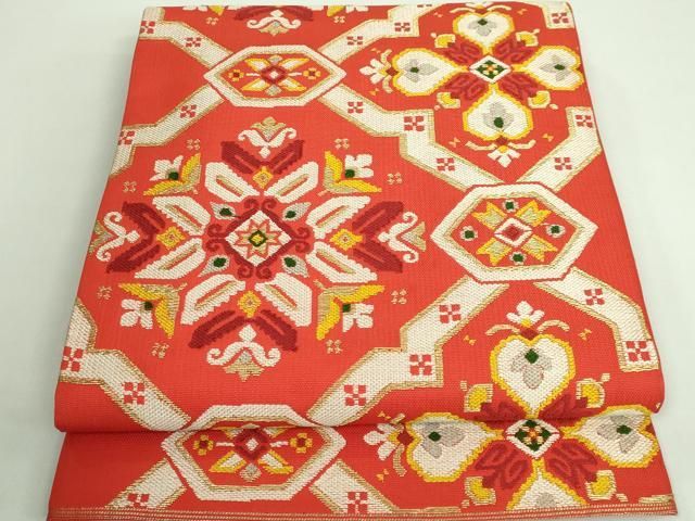 平和屋着物○西陣 川島織物 六通柄 本袋帯 正倉院 金