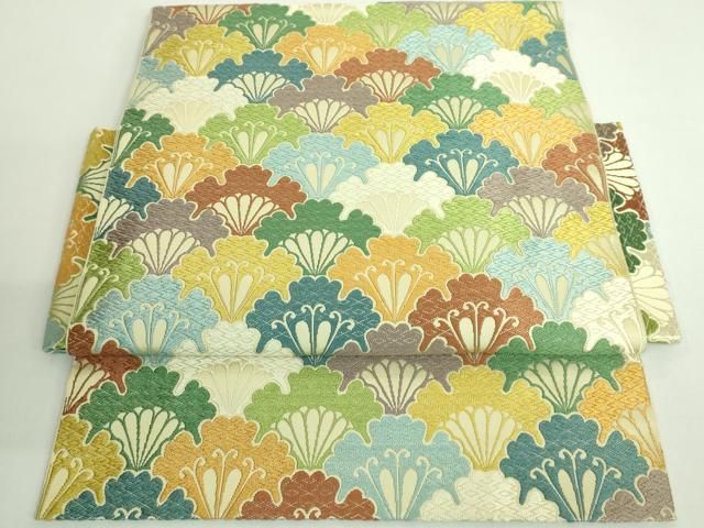 平和屋着物 上 西陣 川島織物 つけ帯 唐織 花青海波 三越扱い DZAB0037kh5