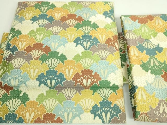 平和屋着物 上 西陣 川島織物 つけ帯 唐織 花青海波 三越扱い DZAB0037kh5