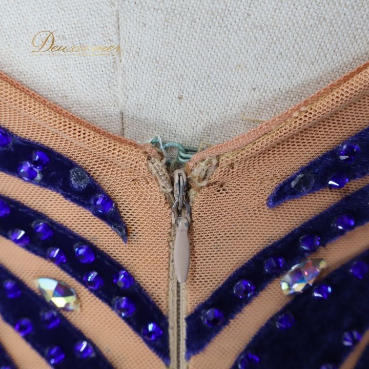 社交ダンス 衣装 ドレス ワンピース ドレス 青 紫 フロート ベロア デモ 競技 ダンス パーティ 発表会 感 上品 ベージュ ブルー系 ゴージャス 美しい デザイン 競技用 おしゃれ フォーマル イベント用 エレガント LLC-HASEGAWATOSO_COM