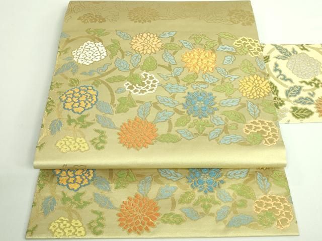 平和屋着物■極上　西陣　川島織物　九寸名古屋帯　唐織　花唐草　逸品　DZAB0267kh5 平和屋着物□極上 西陣 川島織物 九寸名古屋帯 唐織 花唐草 逸品