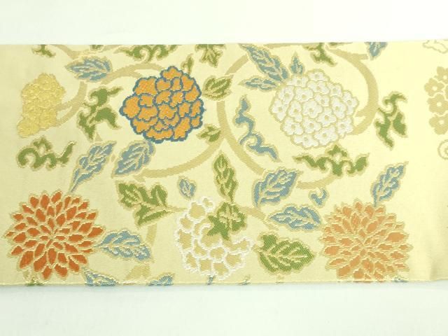 平和屋着物□極上 西陣 川島織物 九寸名古屋帯 唐織 花唐草 逸品