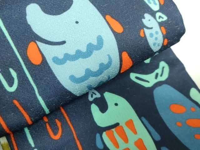 平和屋着物□極上 両面 半幅帯 魚 花菱 DZAB0271kh5 - メルカリ