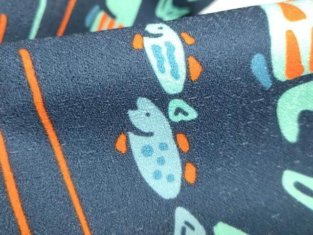 平和屋着物□極上 両面 半幅帯 魚 花菱 DZAB0271kh5 - メルカリ