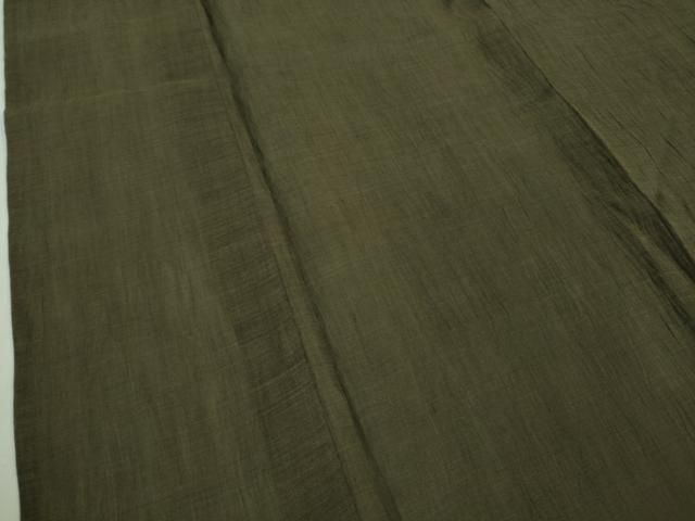 平和屋着物 上 夏物 男性 本場小千谷ちぢみ 麻 色無地 千歳茶色 kh 5