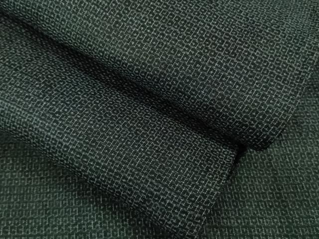 平和屋着物 上 夏物 男性 石川県指定無形文化財 能登上布 本麻手織上布 100亀甲 総詰め 濃紺地 DZAB0315kh5