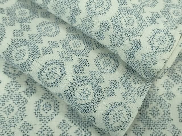 平和屋着物 上 夏物 男性 重要無形文化財 越後上布 麻 吉祥文 DZAB0317kh5
