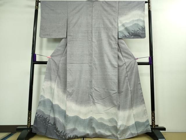 平和屋着物 上 訪問着 ぜんまい紬 草葉シルエット ♥ DZAB0323kh5