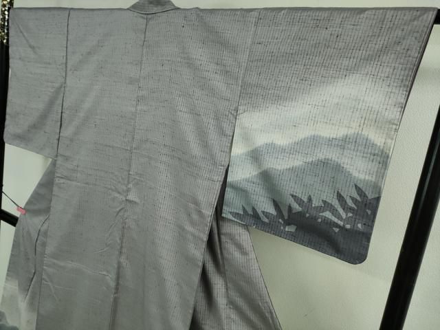 ぜんまい紬 草葉シルエット