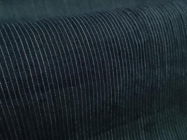 平和屋着物 上 夏物 男性 本場小千谷ちぢみ 麻 縞 濃藍色 kh 5