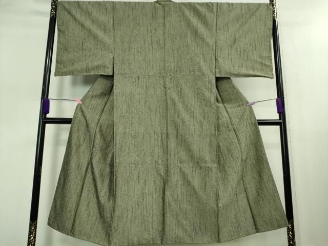 平和屋着物 上 男性 髭紬 アンサンブル 長羽織 柳茶色地 羽裏 虎 kh 5