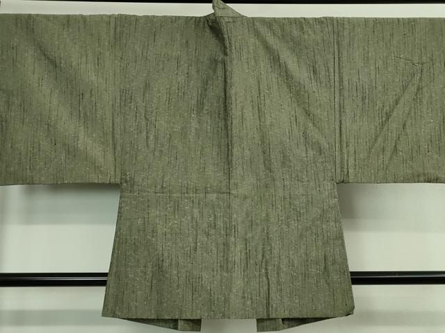 平和屋着物□極上 男性 髭紬 アンサンブル 長羽織 柳茶色地 羽裏・ 