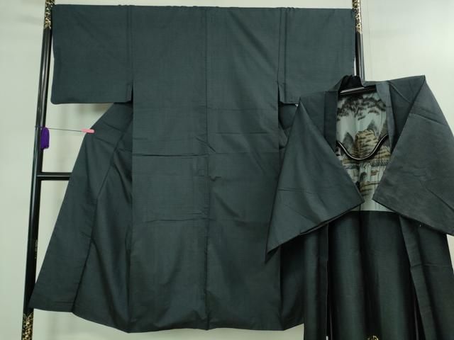 平和屋着物 上 男性 本場大島紬 アンサンブル 長羽織 100亀甲 総詰め DZAB0407kh5