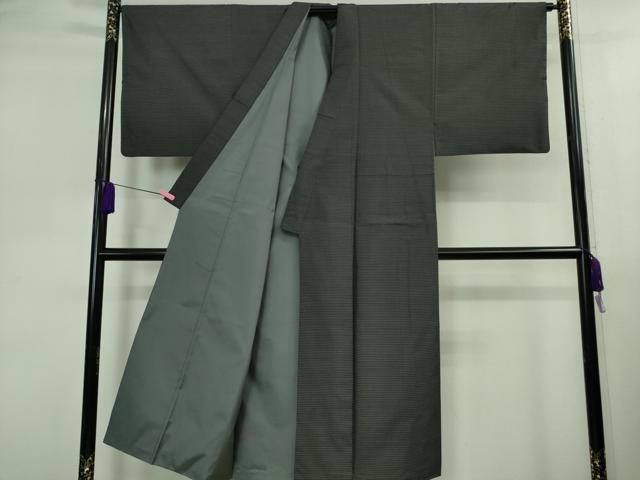  平和屋着物 上 男性 本場大島紬 アンサンブル 長羽織 亀甲柄 羊羹色地 羽裏 鷹 kh 5 着物セット 着物 浴衣