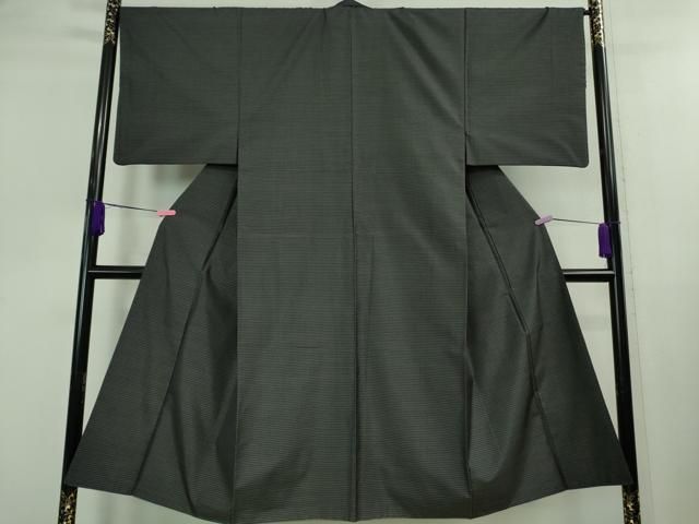 平和屋着物 上 男性 本場大島紬 アンサンブル 長羽織 亀甲柄 羊羹色地 羽裏 鷹 kh 5