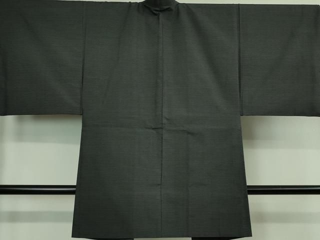 平和屋着物□極上 男性 本場大島紬 アンサンブル 長羽織 亀甲柄 羊羹色地