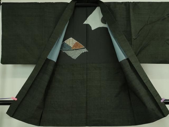  平和屋着物 上 男性 紬 アンサンブル 長羽織 色無地 仙斉茶色 kh 5 着物セット 着物 浴衣