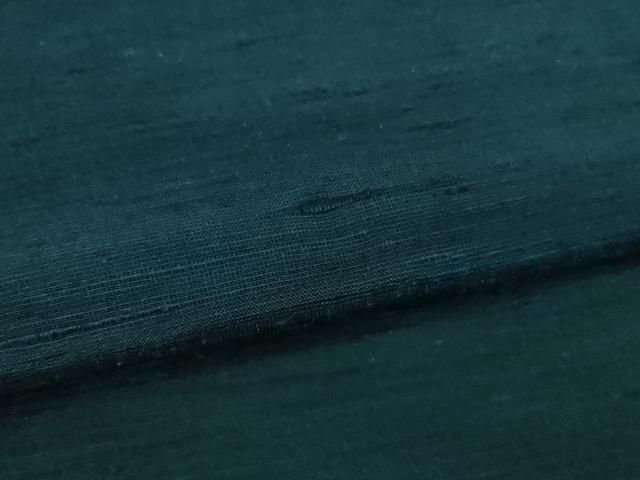 平和屋着物 上 男性 紬 アンサンブル 長羽織 色無地 藍色 羽裏 笹竹に雀 kh 5