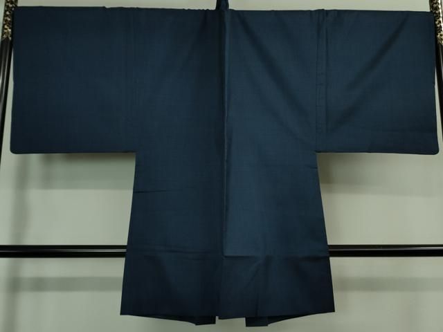 平和屋着物 上 男性 本場大島紬 アンサンブル キングサイズ 長羽織 100亀甲 総詰め 濃藍色 kh 5