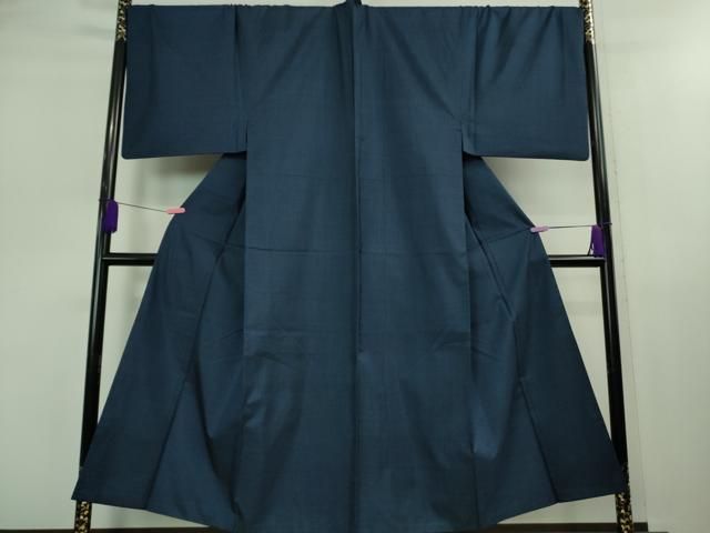 平和屋着物 上 男性 本場大島紬 アンサンブル キングサイズ 長羽織 100亀甲 総詰め 濃藍色 kh 5