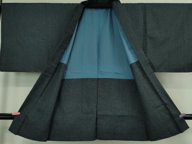 平和屋着物□極上 男性 紬 アンサンブル 長羽織 色無地 留紺色 逸品  