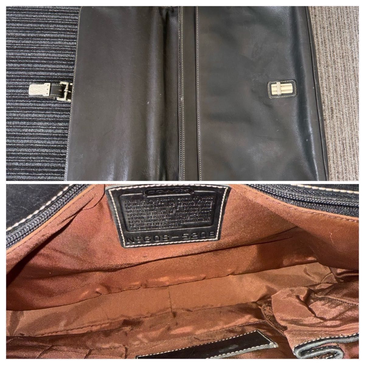 COACH コーチ 2way ビジネス ショルダーバッグ ブラック レザー 5208 