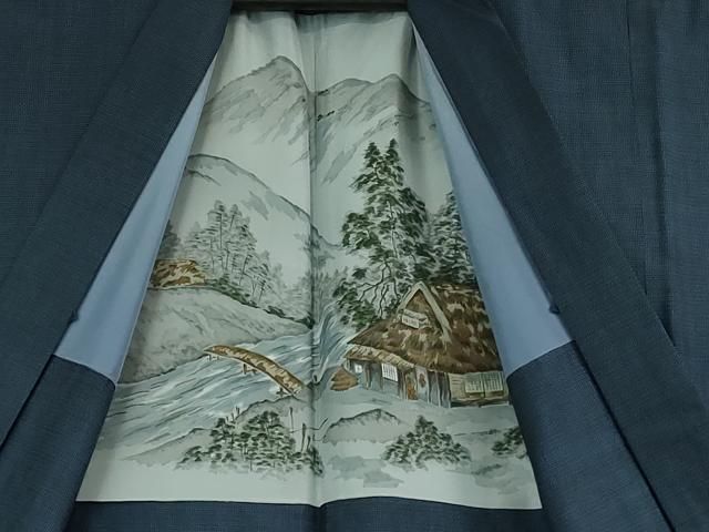 平和屋着物□極上 男性 本場大島紬 アンサンブル 長羽織 100亀甲 総