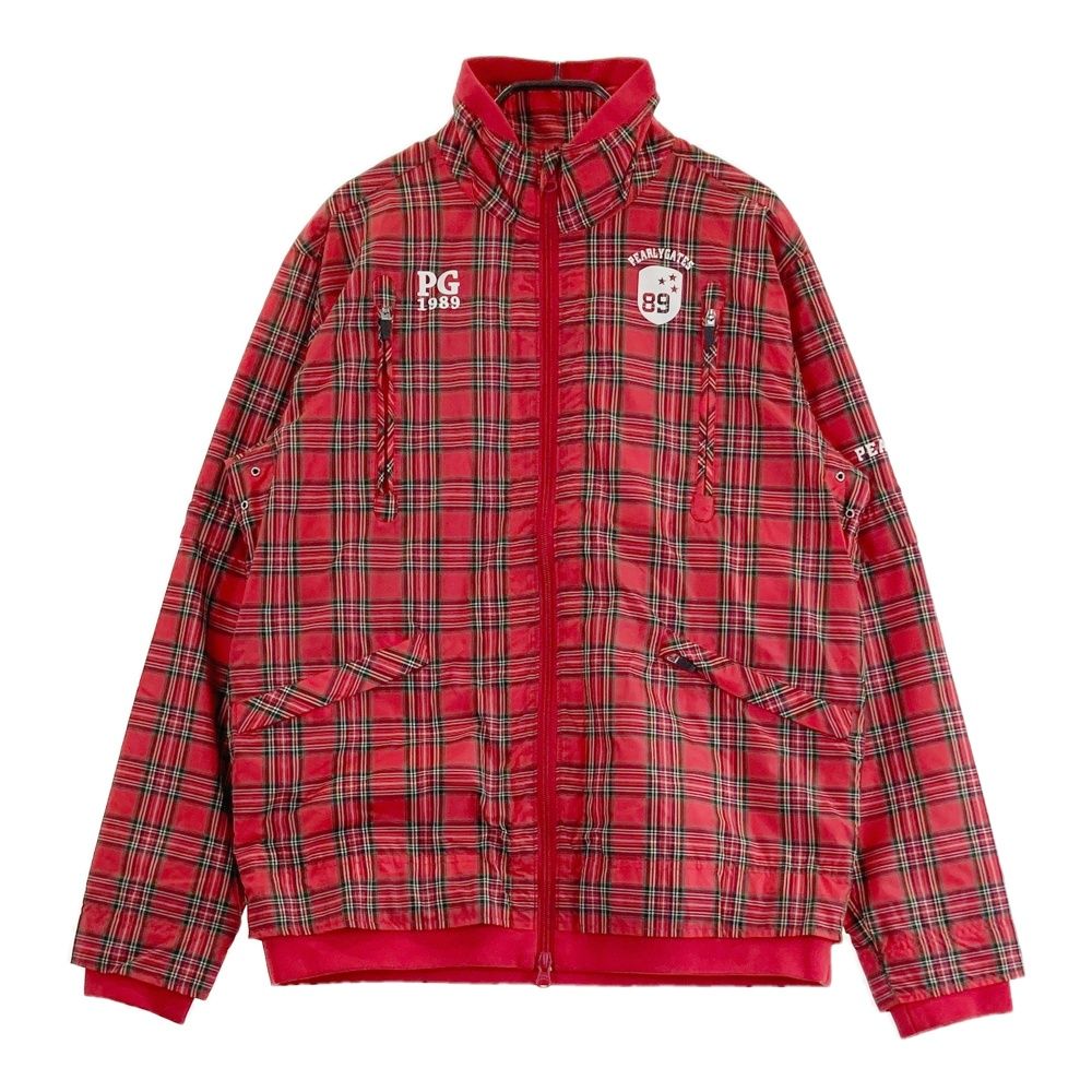 サイズ 4 PEARLY GATES パーリーゲイツ 2way 蓄熱ジャケット チェック柄 レッド系 240101537450 ゴルフウェア メンズ ストスト