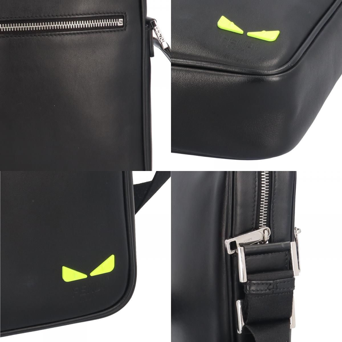 フェンディ バッグバグズ ショルダーバッグ レザー 7VA461 ブラック
