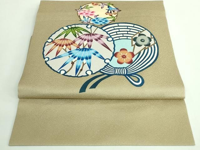 平和屋着物 上 本場琉球紅型 つけ帯 雪輪花丸文 小田急百貨店扱い DZAB0474kh5