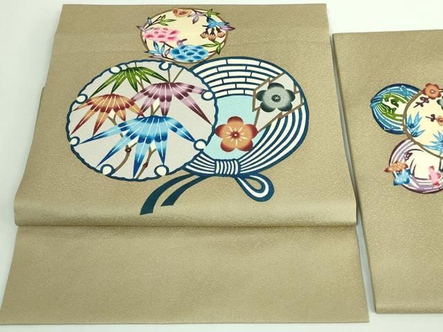 平和屋着物 上 本場琉球紅型 つけ帯 雪輪花丸文 小田急百貨店扱い DZAB0474kh5